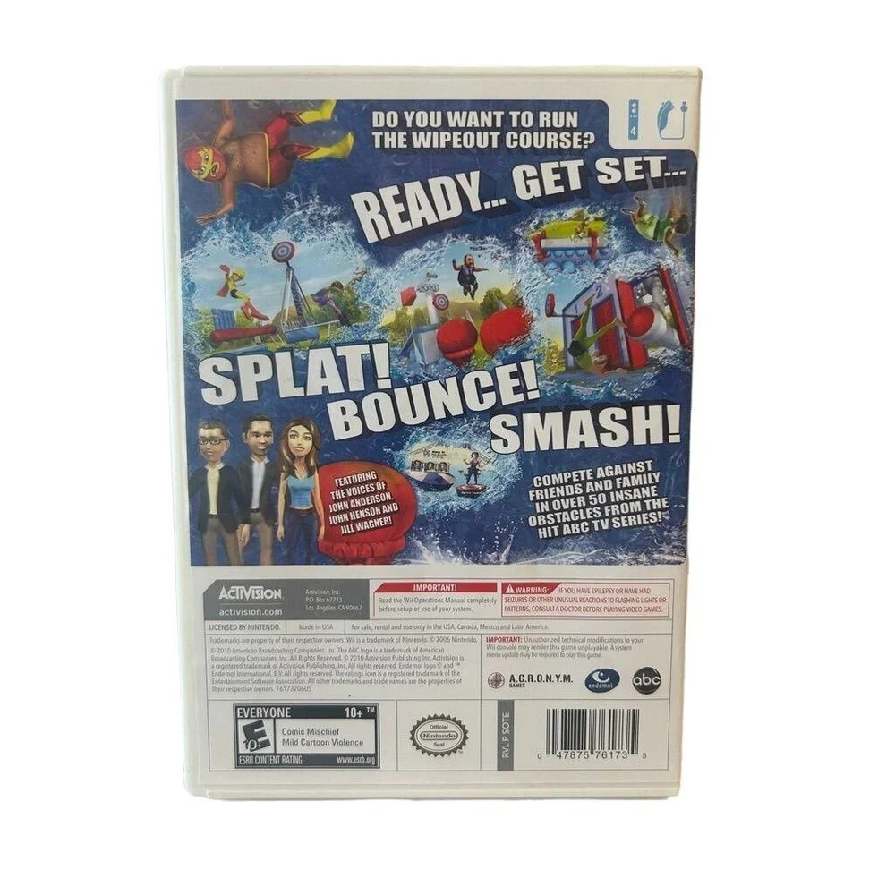 Wii - ABC Wipeout the Game Activision w/ Manual Rated E